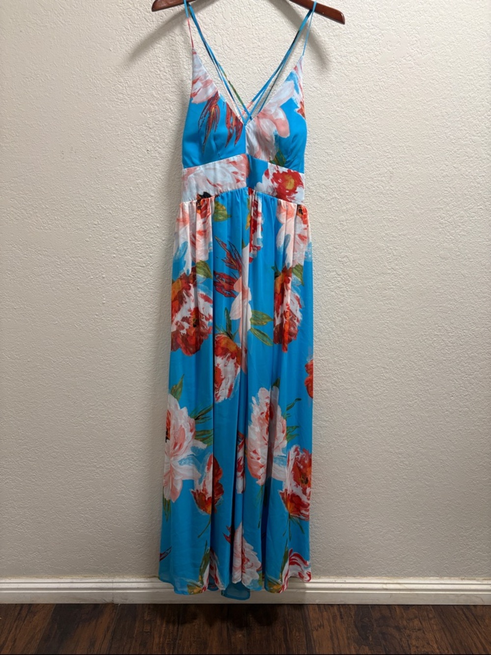 Bisou Bisou Blue Floral Maxi Dress